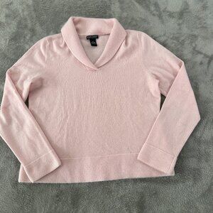 *Flaws* Daniel Bishop Baby Pink 100% Cashmere Sweater Women's XL.